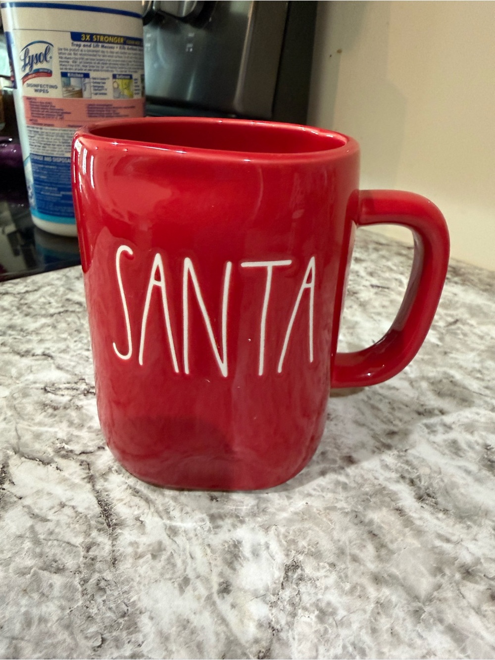 Rae Dunn Red Ceramic Holiday Mugs (2)